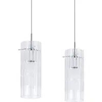 ITALUX Suspension Max chromée 2xE27x60W, verre, dimensions : 120x32x10 cm, IP20,