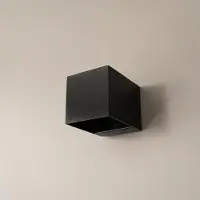 LUSENZ - Applique murale cubique 5W G9 Noir brossé IP20 dimmable