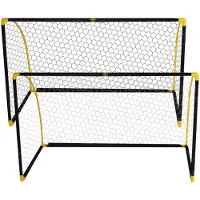 Umbro Lot de 2 cages de football - Cage de football 180 x 91 x 120 cm - Accessoires d'entraînement de football pour l'intérieur et l'extérieur - Noir/Jaune