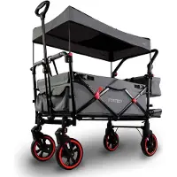 FUXTEC FUXLIFE by Chariot pliant FX-CT850 Comfort Chariot de transport pour enfants avec pare-soleil Intérieur rembourré avec rallonge Gris
