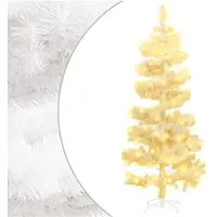 vidaXL Arbre de Noël hélicoïdal pré-éclairé et support blanc 180cm PVC