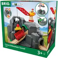 BRIO World - 33889 Grue et tunnel de montagne | Accessoire de train jouet 7 pices pour enfants | Jeu interactif | Bois certifi FSC | Parfait po