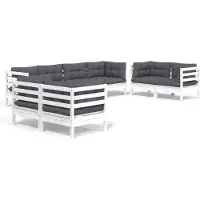 vidaXL Ensemble salon de jardin 8 pièces avec coussins pin massif