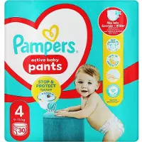 Pampers Couches jetables taille 4, 9 – 15 kg, 30 pièces