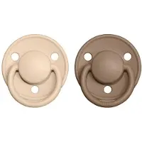 BIBS De Lux Natural Rubber Size 1: 0+ months tétine Vanilla / Dark Oak 2 pcs