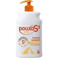 Douxo S3 PYO Shampooing nettoyant, désinfectant et apaisant pour chiens et chats avec des irritations, des boutons ou des croûtes, 500ml 500 ml Shampooing