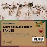Folia 2209 Adventskalender-Holzzahlen natur 24 Numbers