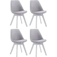 CLP lot de 4 chaises visiteurs Borneo V2 tissu