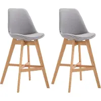 CLP lot de 2 tabourets de bar Cannes tissu natura