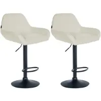 CLP lot de 2 tabourets de bar Braga tissu noir