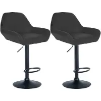 CLP lot de 2 tabourets de bar Braga tissu noir