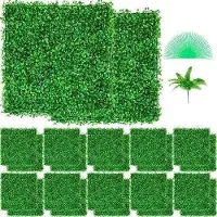 Vevor Panneaux de Buis Artificiels 10X10pouce Haie Artificielle Réaliste 24pcs Protection UV Panneaux Muraux de Haie de Buis Construction Solide Frais Faux Feuillage Toile de Fond Décoration Murale