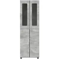 vidaXL Haut Armoire Gris béton 60 x 35 x 182 cm Bois d'ingénierie