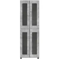 vidaXL Haut Armoire Gris béton 60 x 35 x 182 cm Bois d'ingénierie