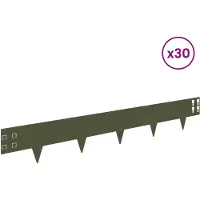 vidaXL Bordure de jardin, 30 pièces, 100 x 15 cm, acier, vert olive