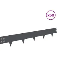 vidaXL Bordure de jardin, 50 pièces, 100 x 15 cm, acier, anthracite