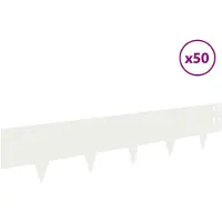 vidaXL Bordure de jardin, 50 pièces, 100 x 20 cm, acier, blanc