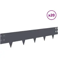 vidaXL Bordure de jardin, 20 pièces, 100 x 20 cm, acier, anthracite