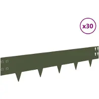 vidaXL Bordure de jardin, 30 pièces, 100 x 20 cm, acier, vert olive
