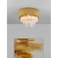 Lyora Plafonnier Magnolia or avec cristal Ø 40cm