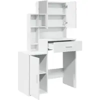 vidaXL Coiffeuse avec armoire blanche 80x35x132 cm