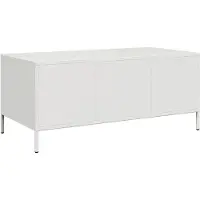 vidaXL Table basse blanche 101,5x50x43,5 cm Acier laminé à froid