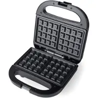 Progress EK5852PVDE Double Waffle Maker, Gaufrier, Noir