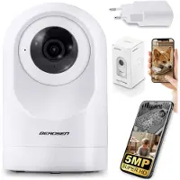 Berdsen BD-941 : Caméra IP Wi-Fi rotative, 5MP, avec vision nocturne, couleur blanche