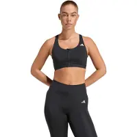 Adidas Soutien-gorge de sport 'Optimé Essentials Workout Zip-Front Medium Support' noir / blanc