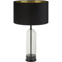 Searchlight Lampe de table unique Oxford avec capuche noire