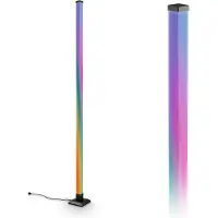 B.K.Licht Lampadaire LED RVB, noir dimmable avec télécommande RGBIC changement de couleur dynamique hauteur 150 cm lampe salon gaming chambre enfant