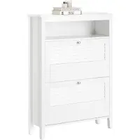 SoBuy Armoire à Chaussures 2 Abattants Blanc