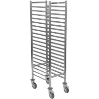 Bourgeat Chariot à plateaux Matfer pour 1/1GN avec 20 étagères en acier inoxydable