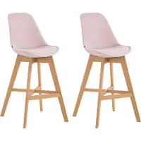 CLP lot de 2 tabourets de bar Cannes velours natura