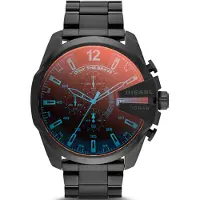 Diesel Montre à affichage analogique 'Mega Chief' rouge clair / noir