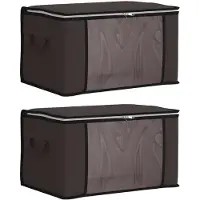 vidaXL : Boîtes de rangement avec fenêtre transparente sur le côté, lot de 2, 33,6 L