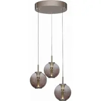 Paul Neuhaus Lampe pendante Vide Pure E-Infinty Bronce avec verre ambré