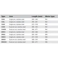 VETUS Inox Din Connection Wiper Arm Argenté 395-481 mm