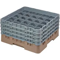 Cambro Panier à verres , beige, 25 compartiments, hauteur maximale des verres : 21,5 cm