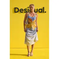 Desigual Robe bleu clair / jaune / orange
