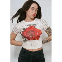 Desigual T-shirt rouge / noir / blanc