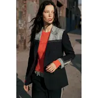 Desigual Blazer bleu denim / noir