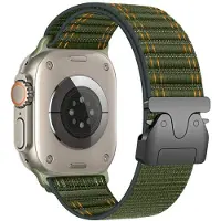 Beline Woven Nylon Diagonal Style Parachute Strap for Apple Watch 42/44/45/49mm Green