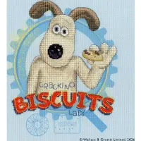Bothy Threads Kit de point de croix « Cracking Biscuits » – Collection Wallace & Gromit, 24 x 24 cm
