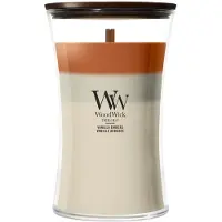 Woodwick Trilogy Vanilla Embers bougie parfumée avec mèche en bois 610 g