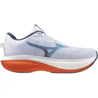 Mizuno - Chaussures de running - Wave Rider 30 White/Blue Jewel/Orange.com - Taille 8,5 UK - Blanc