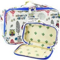 Lean Trousse scolaire organiseur spacieux poche supplémentaire hiboux blanc 21,5 cm