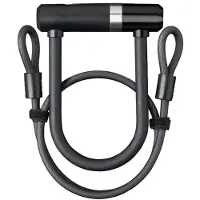 Axa Antivol U avec câble - - Newton 150 - Longueur 15 cm - Câble 100 cm - Niveau de sécurité 8 - Acier trempé