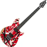 Evh Limited Edition Wolfgang Special Striped Series Red Black and White Aged
