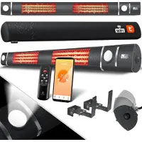 Kesser Radiateur infrarouge 3000W avec WLAN, télécommande & éclairage LED